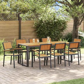 vidaXL Conjunto de Jantar de Jardim de 5 Peças em Madeira Sólida de Acácia e Metal