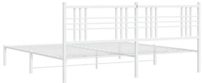 Estrutura de cama com cabeceira 183x213 cm metal branco