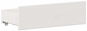 Cama com estante sem colchão 200x200 cm pinho maciço branco