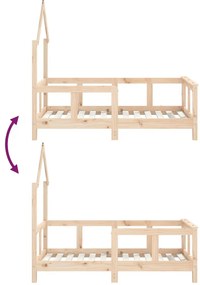 Estrutura de cama infantil 70x140 cm pinho maciço