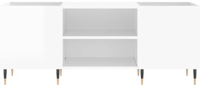 Armário p/ discos 121x38x48 cm deriv. madeira branco brilhante