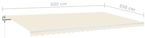 Toldo automático com LED e sensor de vento 600x350 cm creme