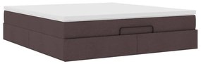 Estrutura de cama otomana com colchão 180x200cm castanho escuro