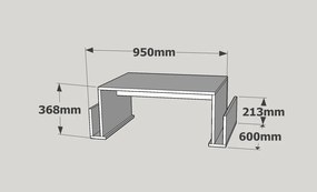 Mesa de Centro Magazin – Branco – 95x36,8x60 cm