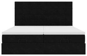 Estrutura de cama otomana com colchões 160x200 cm veludo preto