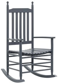 45698 vidaXL Cadeira de baloiço com assento curvo madeira de álamo cinzento