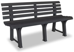 Banco de jardim 145,5 cm plástico antracite