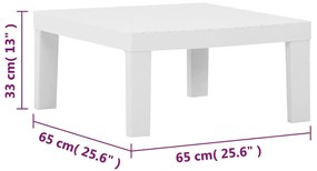 4 pcs conjunto lounge de jardim com almofadões plástico branco