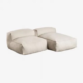 Sofá Modular Chaise Longue De 2 Peças Dojans Beige Semoline - Sklum