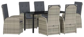 conjunto de móveis de exterior 7 pcs Cinzento 160 x 80 x 73 cm