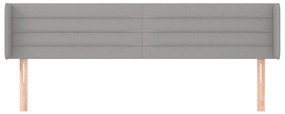 Cabeceira de cama c/ abas tecido 183x16x78/88 cm cinzento-claro