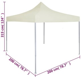 Tenda dobrável profissional para festas 2x2 m aço creme