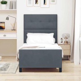 Estrutura de Cama vidaXL Cinza Escuro 80x200 cm Veludo