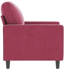 Poltrona 60 cm veludo vermelho-tinto