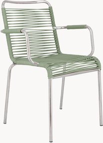 Cadeiras de braços artesanais empilháveis para jardim Mya Spaghetti, conjunto de 4