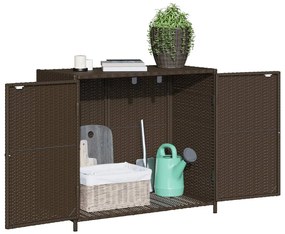 Armário de arrumação p/ jardim 83x45x76 cm vime PE castanho