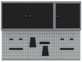 Conjunto de Armário de Ferramentas e Painel de Ferramentas de 5 Peças
