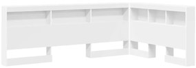 Cabeceira de armazenamento Branco 120 cm Madeira processada
