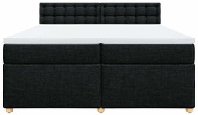 Cama com molas/colchão 200x200 cm tecido preto