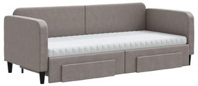 Sofá-cama c/ gavetão/gavetas 80x200 cm tecido cinza-acastanhado