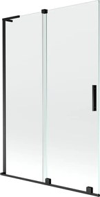 Mexen Velar L divisória de duche de 2 painéis deslizantes 120 x 150 cm, transparente, preto - 896-120-003-01-70
