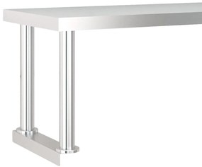 Mesa trabalho cozinha c/ prateleira 120x60x115cm aço inoxidável