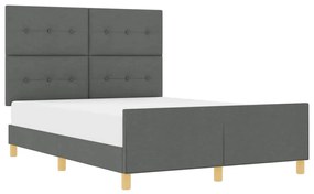 Cama vidaXL Cinza Escuro 160x200 cm Tecido