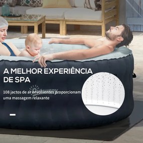 Jacuzzi Insuflável com 108 Jatos de Massagem, Aquecimento e Controlo R