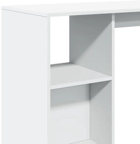 Mesa de bar com prateleiras derivados de madeira branco
