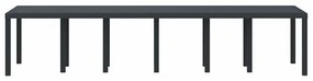Mesa de Jardim Antracite 350x100x73 cm Poly Rattan