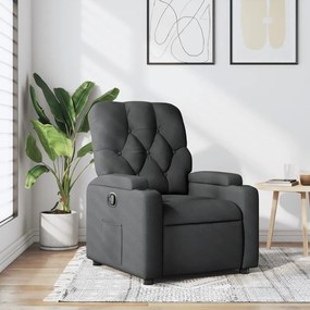 vidaXL Poltrona reclinável tecido cinzento-escuro