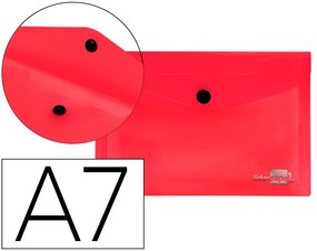 Bolsa Porta Documentos com Mola Din A7 Vermelho Translúcido