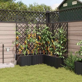 vidaXL Jardineiras de Jardim 1 pc Preto 120 x 120 x 142 cm Plástico