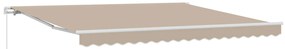 vidaXL Toldo Retrátil Bege 400 × 300 cm Poliéster