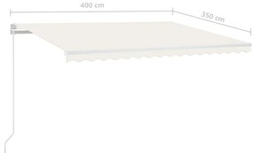 Toldo retrátil manual 400x350 cm cor creme