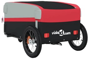Reboque para bicicleta 30 kg ferro preto e vermelho