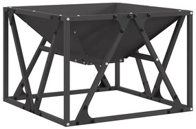 Fogueira Quadrada vidaXL Preta 50x50x35 cm Aço