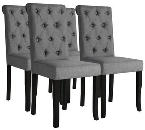 245515 vidaXL Cadeiras de jantar 4 pcs tecido cinzento-escuro