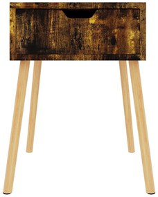 Mesa de cabeceira 40x40x56 cm derivados madeira carvalho fumado