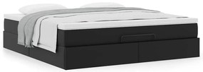 Estrutura de cama otomana com colchão 180x200 cm preta