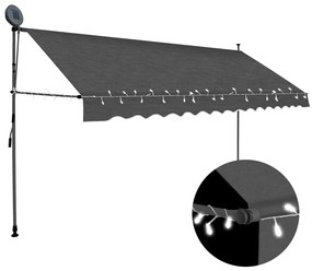 Toldo retrátil manual com LED 350 cm antracite