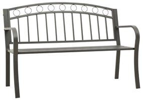 vidaXL Banco de jardim 120 cm aço cinzento