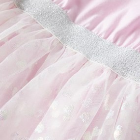 Vestido de criança com folhos rosa-claro 140