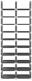 Sapateiras 2 peças de 10 níveis 33x33x174 cm Tecido não tecido