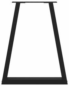 Pés para mesa de jantar em formato de V, 2 peças, preto, 50x(72-73) cm