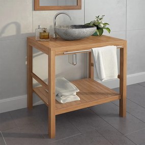 vidaXL Móvel lavatório teca maciça 74x45x75 cm
