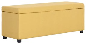 Banco c/ compartimento de arrumação 116 cm poliéster amarelo