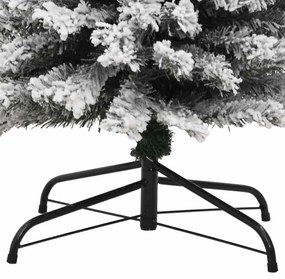 Árvore de Natal artificial fina com neve 210 cm PVC verde