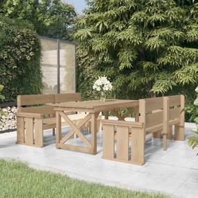 vidaXL 3 pcs conjunto de jantar para jardim pinho impregnado maciço