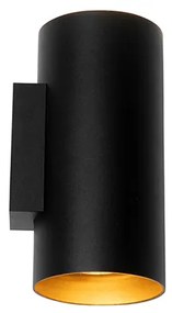 LED Candeeiro de Parede Inteligente Preto com Dourado 2 Luzes com Wi-Fi GU10 - Sab Design
